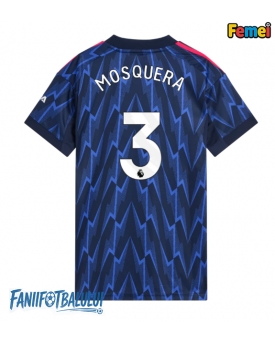 Arsenal Cristhian Mosquera #3 Tricou Fotbal Replică 2025-26 Femei Deplasare